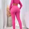 Loungewear | V-neck Long Sleeve Slim-fit Pants Suit - GORGEOUS FEATHER