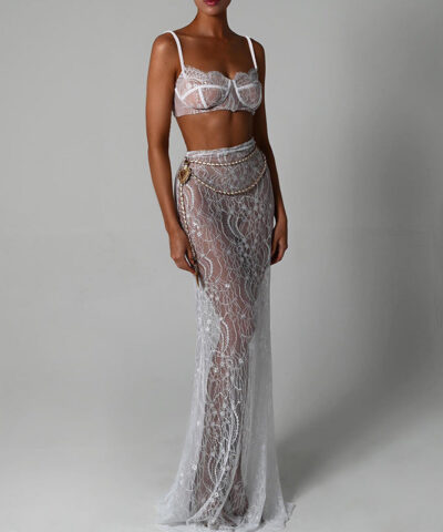 images Glamorous Lace Sling Backless Dress