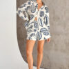 Casual Premium Fruit Printed Shorts Cardigan White