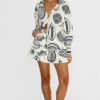 Casual Premium Fruit Printed Shorts Cardigan White