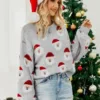Winter_Tops_Christmas_Cartoon_Santa_Knit_Sweater_Gorgeous_Feather_