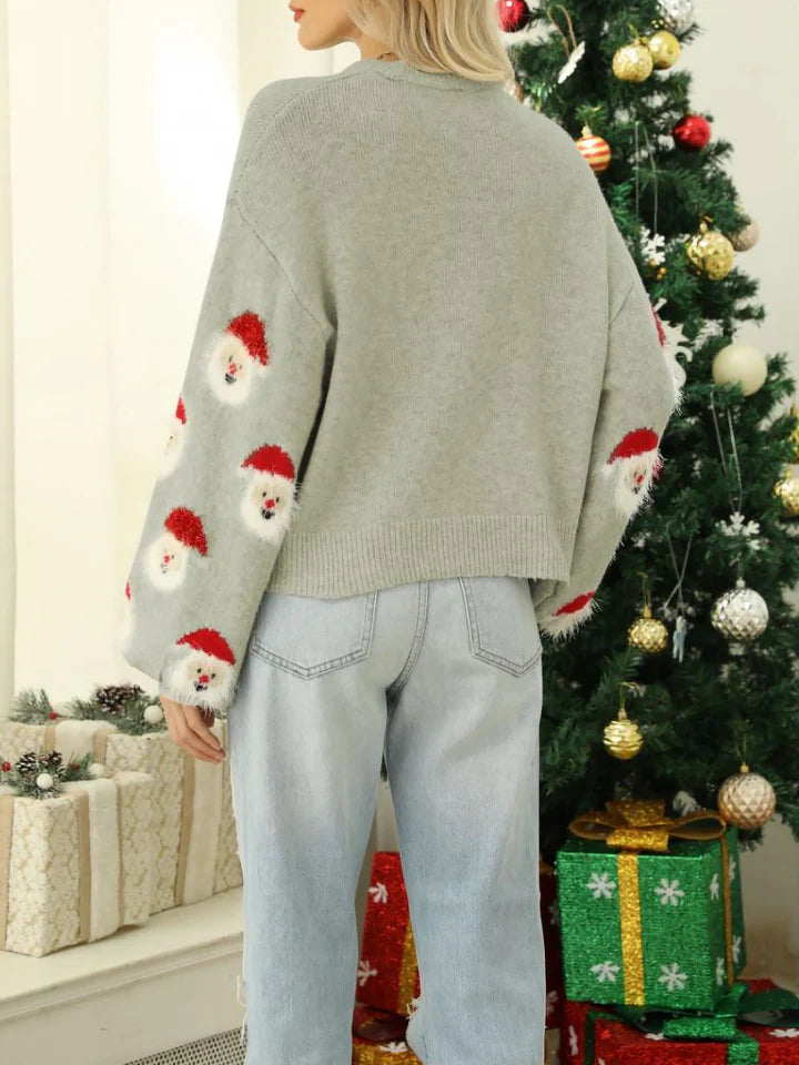 Winter_Tops_Christmas_Cartoon_Santa_Knit_Sweater_Gorgeous_Feather_