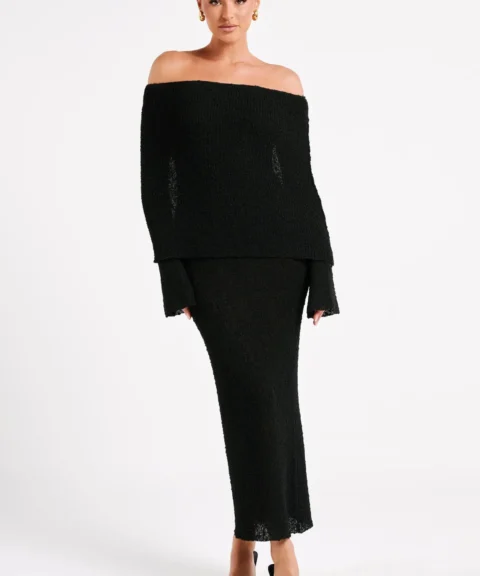 Bodycon Dress Off-Shoulder Knitted Maxi Dress