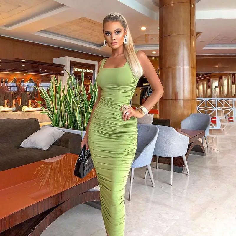 Bodycon Dress | Ruched Sexy Long Dress - Gorgeous Feather