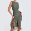 bodycondressslimskinnysleevelessmididressgorgeousfeather106663 Bodycon Dress | Slim Skinny Sleeveless Midi Dress Gorgeous Feather