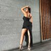 images Bodycon Dress Tube Top Backless Split Tassel - Gorgeous Feather