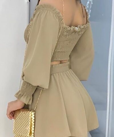 Casual Dresses | Ruffle Off Shoulder Two Pcs Suit - Gorgeous Feather