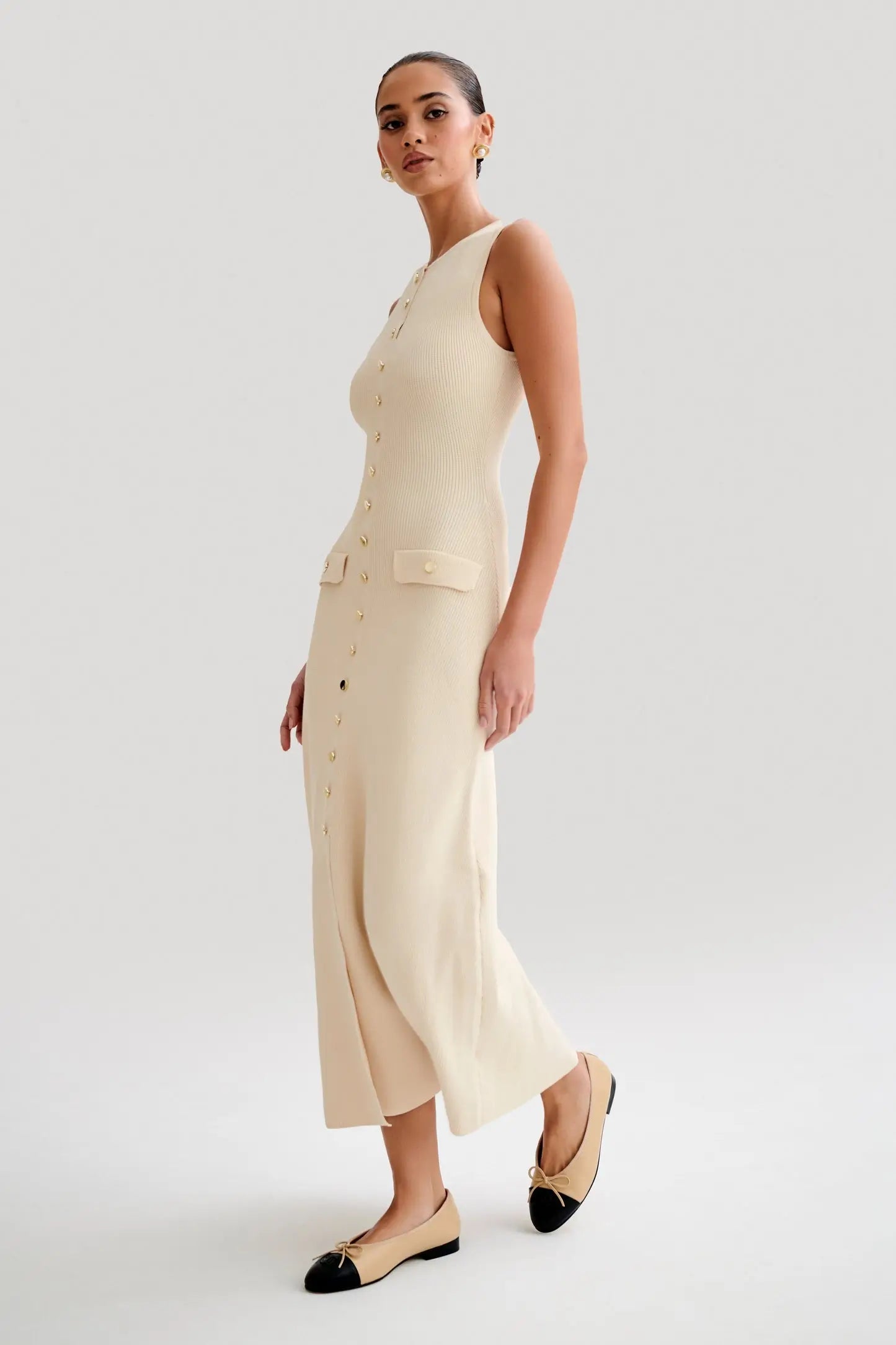 Elegant Knitted Sleeveless Long Maxi Dress - Gorgeous Feather