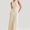 Elegant Knitted Sleeveless Long Maxi Dress - Gorgeous Feather