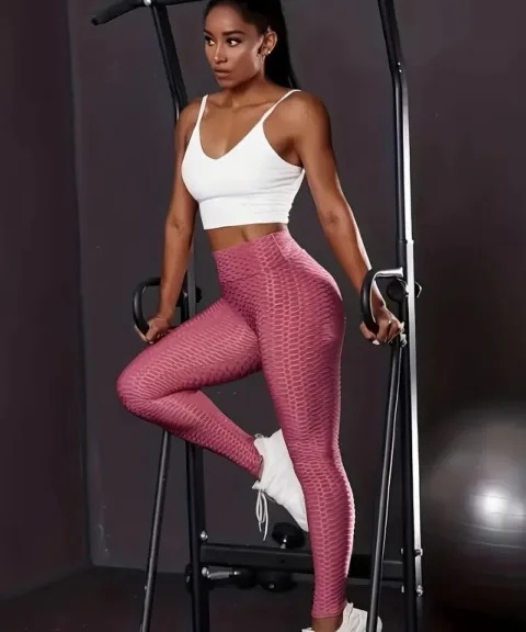 High-Waisted Honeycomb Scrunch Leggings