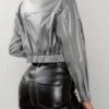 Leather Jackets | Pockets Buttoned Short Coat - Gorgeous Feather