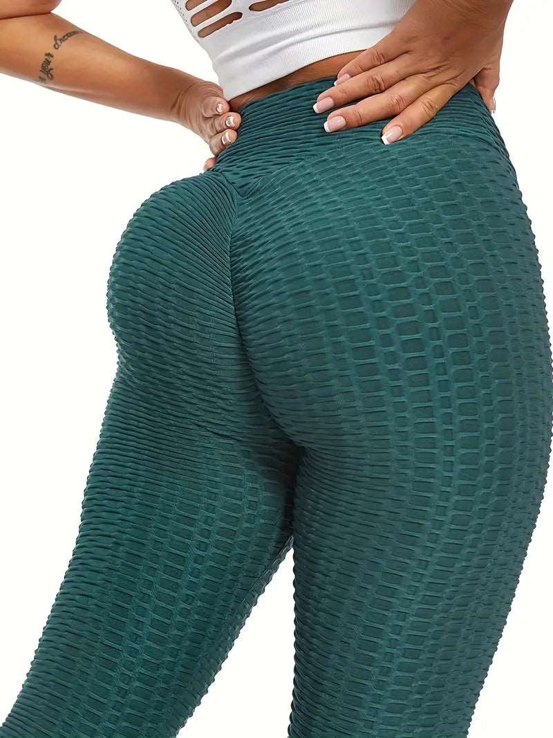 Leggings | Anti Cellulite Honeycomb Dark Green - Gorgeous Feather