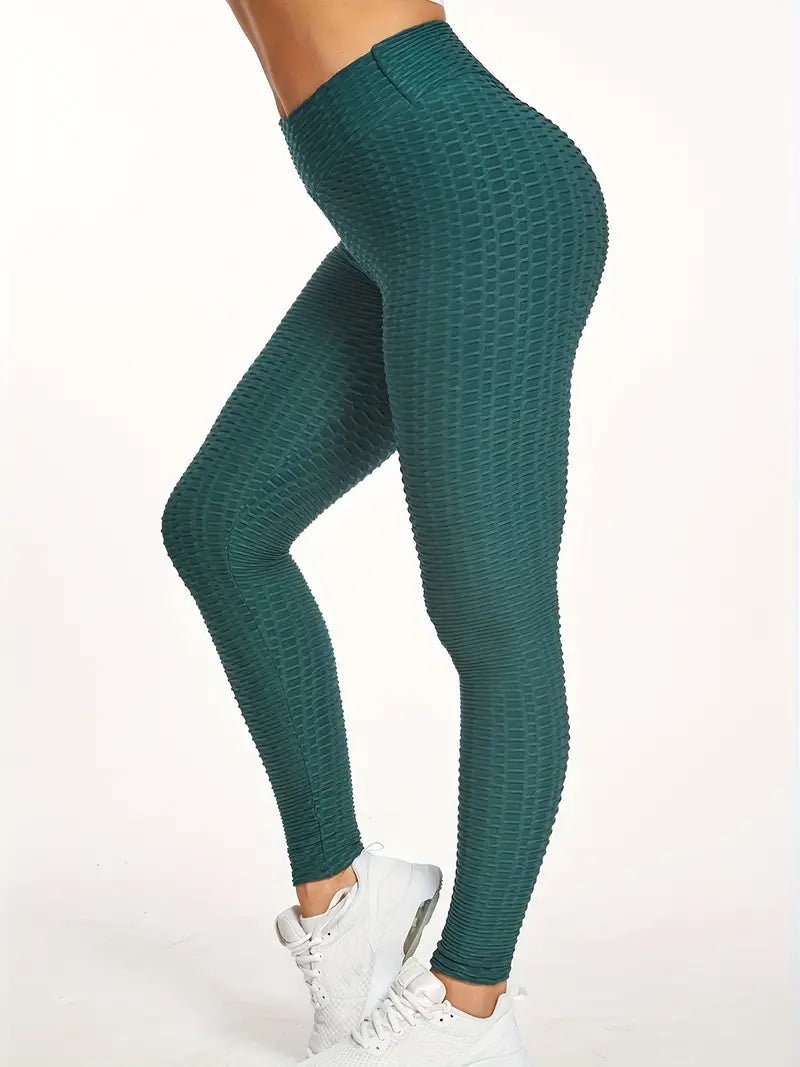 Leggings | Anti Cellulite Honeycomb Dark Green - Gorgeous Feather