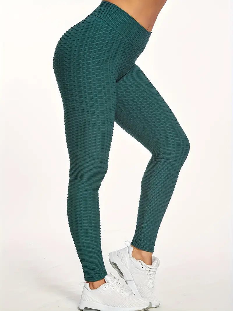 Leggings | Anti Cellulite Honeycomb Dark Green - Gorgeous Feather