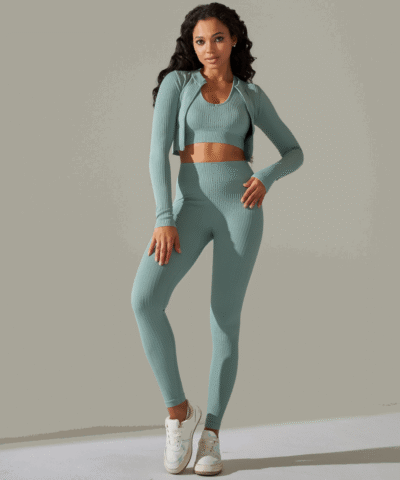 Legging | Seamless Legging and Zipper Top - Gorgeous Feather