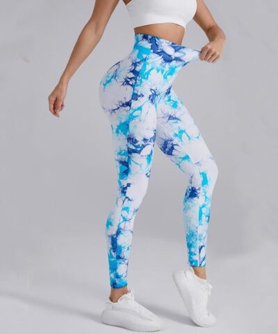 Legging | Seamless Leggings Tie - dye Printed - Gorgeous Feather