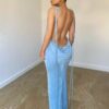 Maxi Dress | Backless Bodycon Dress Blue - Gorgeous Feather