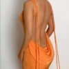 Maxi Dress | Backless Bodycon Dress Orange - Gorgeous Feather
