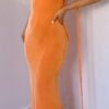 maxidressbacklessbodycondressorangegorgeousfeather710799 Maxi Dress | Backless Bodycon Dress Orange Gorgeous Feather