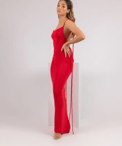 Maxi Dress | Backless Bodycon Dress Red - Gorgeous Feather