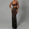 Maxi Dress | Lace Sling Backless Long Dress Black - Gorgeous Feather