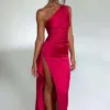 Maxi Dress | One - shoulder Backless Split - Gorgeous Feather