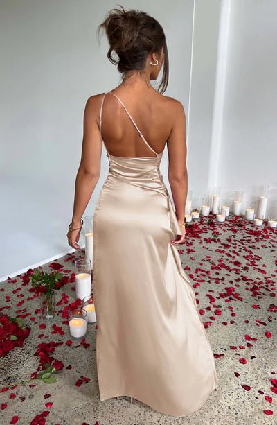Maxi Dress | One - shoulder Backless Split - Gorgeous Feather