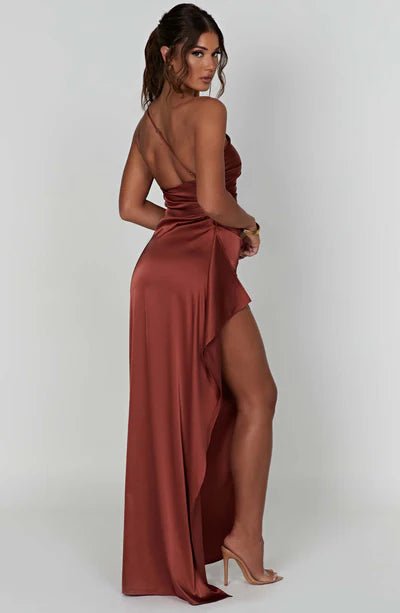 Maxi Dress | One - shoulder Backless Split - Gorgeous Feather
