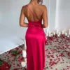 Maxi Dress | One - shoulder Backless Split - Gorgeous Feather