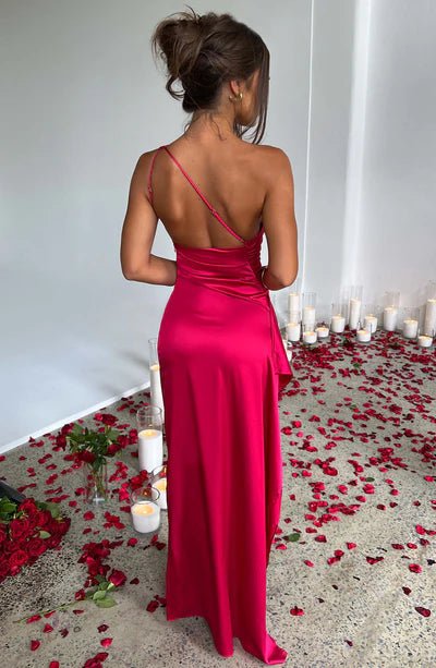 Maxi Dress | One - shoulder Backless Split - Gorgeous Feather