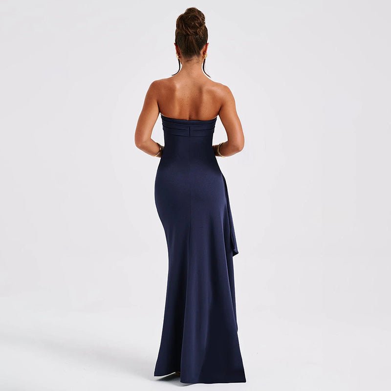 Maxi Dress | Strapless Split Mermaid Dress N/Blue - Gorgeous Feather