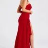 Maxi Dress | Strapless Split Mermaid Dress Red - Gorgeous Feather