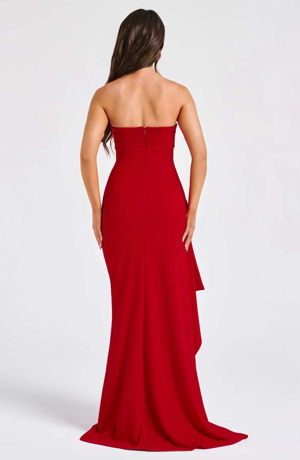 Maxi Dress | Strapless Split Mermaid Dress Red - Gorgeous Feather