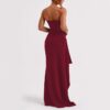 Maxi Dress | Strapless Split Mermaid Dress W/Red - Gorgeous Feather