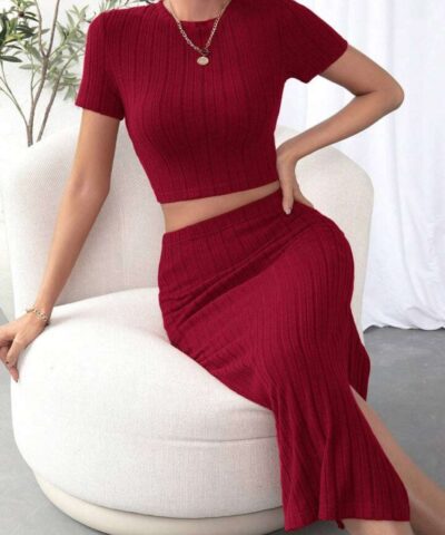 Midi Dress | High Waist Side Slim Fit Dress - Gorgeous Feather