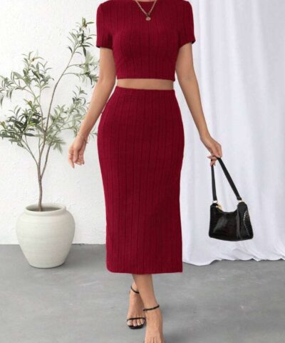 Midi Dress | High Waist Side Slim Fit Dress