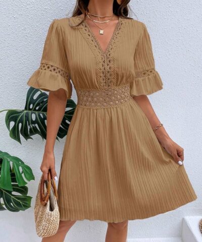 Midi Dress | Patchwork Lace Fashion