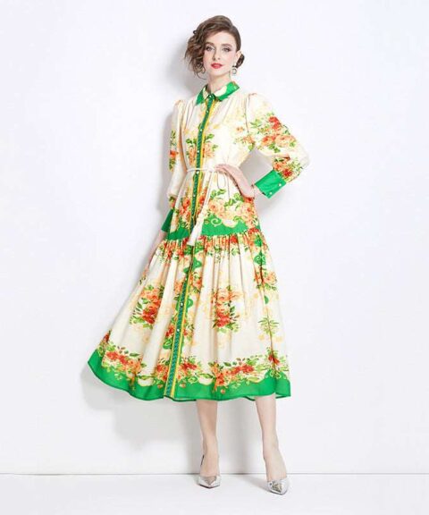 Midi Dress | Retro Cotton and Linen