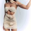 Mini Dress | SlimFashion Backless Bodycon Dress - Gorgeous Feather