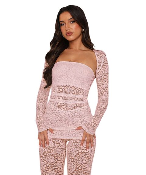 Party Dresses | Long Pant Three Piece Pink Suit