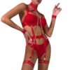Sexy Lingerie | Four Piece Lingerie Set Red - Gorgeous Feather