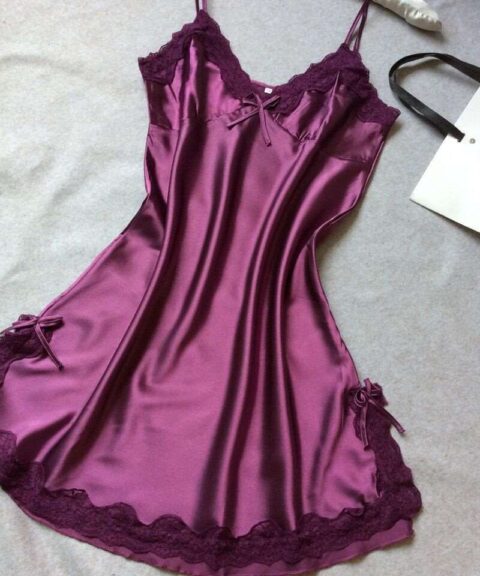Sleepwear | Satin Night Dress Dark Purple
