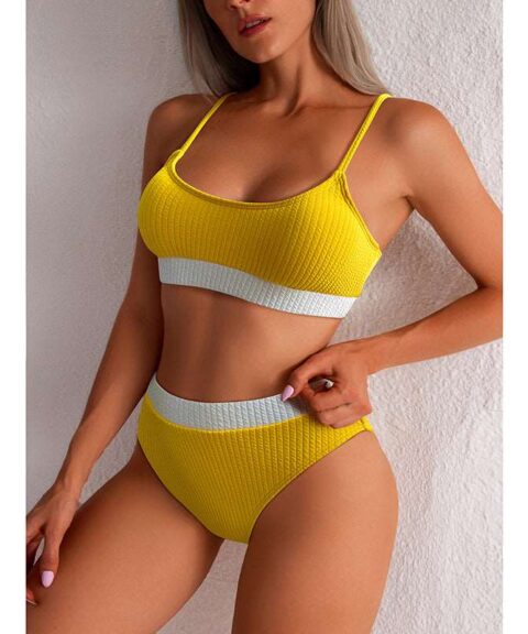 Ribbed High-Waist Bikini Set
