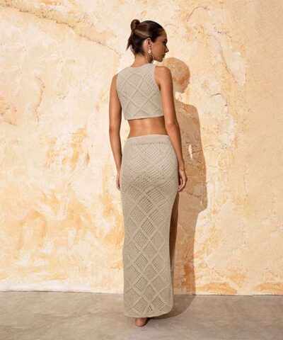 Swimsuit | Knitted Hollow Swimsuit Outerwear Set - Gorgeous Feather