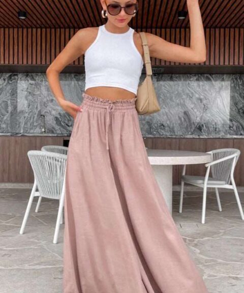 Wide Leg Pants | Casual Fashion - Pink