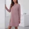 Winter Dress Casual Loose Fit Long - sleeved Dress - Gorgeous Feather