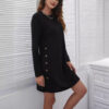 Winter Dress Casual Loose Fit Long - sleeved Dress - Gorgeous Feather