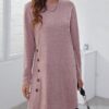 Winter Dress Casual Loose Fit Long - sleeved Dress - Gorgeous Feather