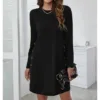 Winter Dress Casual Loose Fit Long - sleeved Dress - Gorgeous Feather