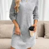 Winter Dress Knitted Dress Long Sleeve Crew Neck - Gorgeous Feather